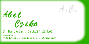 abel cziko business card